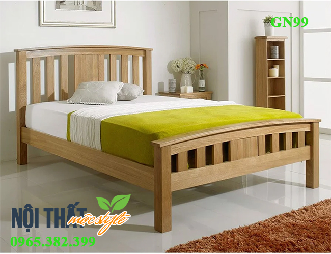 giường 1m2 gỗ sồi
